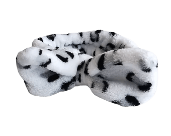 Grey Leopard Print Makeup Headband with Bow