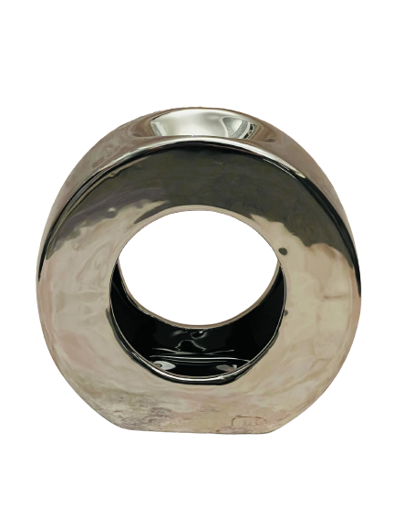 Silver Ceramic Circle Wax Melt Warmer - The Soap Gal x